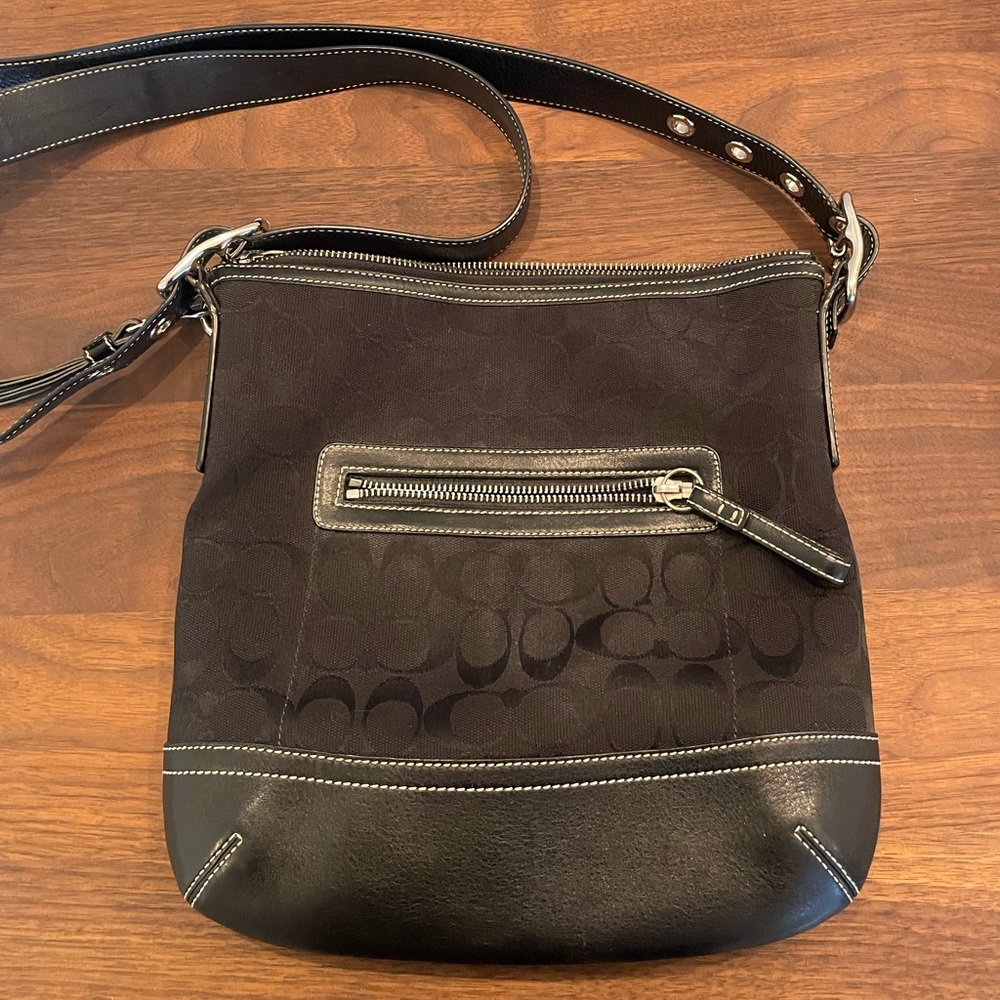 Coach Black Crossbody Purse - Leather & Tassel Detail